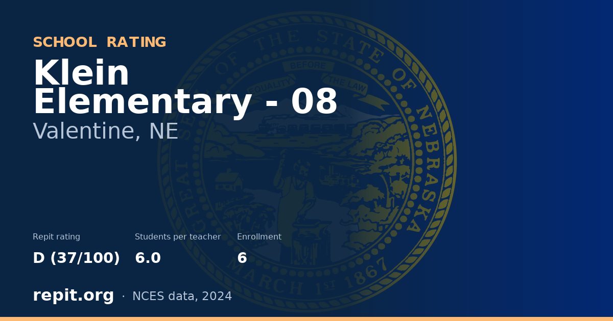 Klein Elementary - 08, Valentine, NE — Repit school rating D (37/100)