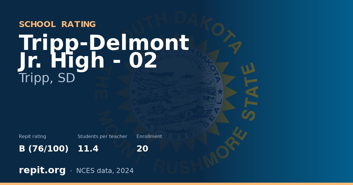 Tripp-Delmont Jr. High - 02, Tripp, SD — Repit school rating B (76/100)