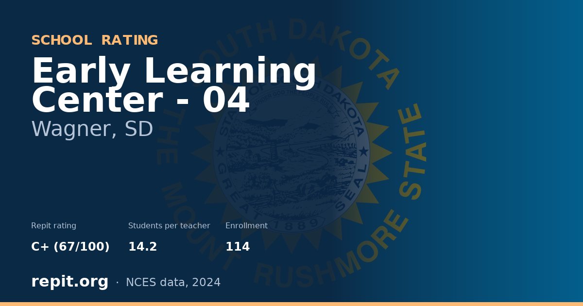 Early Learning Center - 04, Wagner, SD — Repit school rating C+ (67/100)