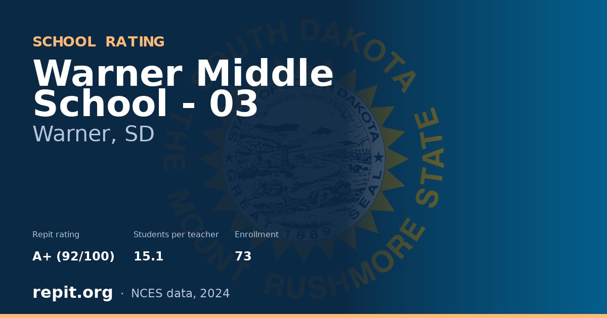 Warner Middle School - 03, Warner, SD — Repit school rating A+ (92/100)