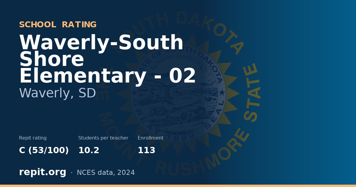Waverly-South Shore Elementary - 02, Waverly, SD — Repit school rating C (53/100)