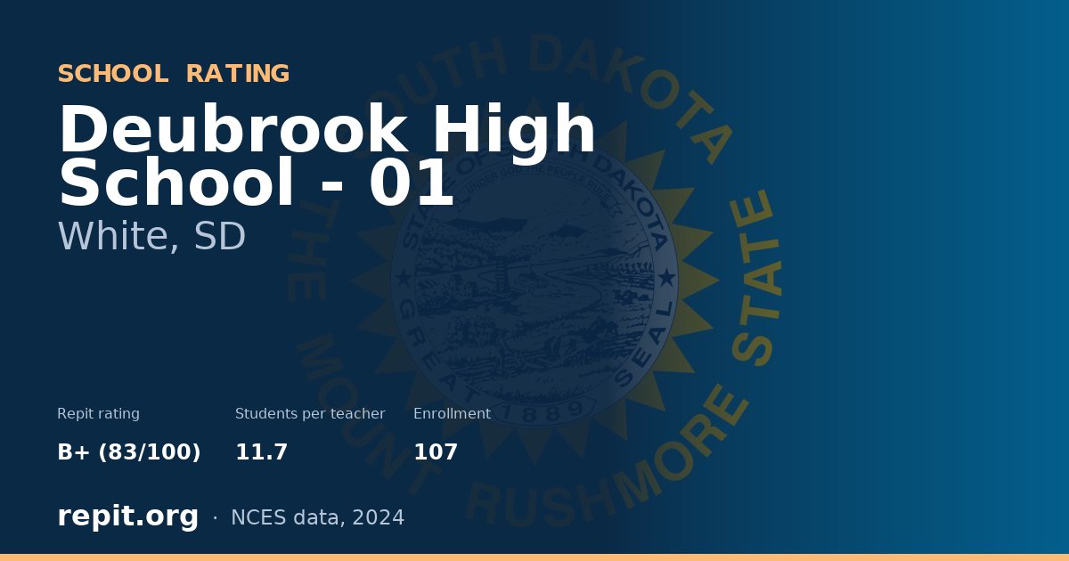 Deubrook High School - 01, White, SD — Repit school rating B+ (83/100)