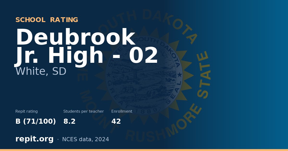Deubrook Jr. High - 02, White, SD — Repit school rating B (71/100)