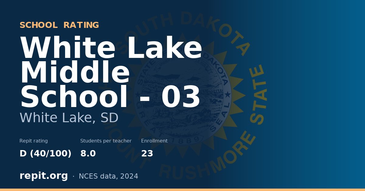 White Lake Middle School - 03, White Lake, SD — Repit school rating D (40/100)