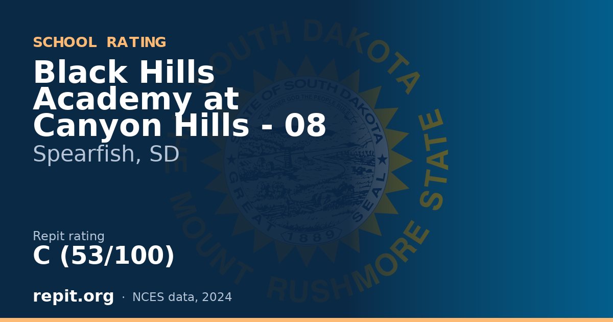 Black Hills Academy at Canyon Hills - 08, Spearfish, SD — Repit school rating C (53/100)