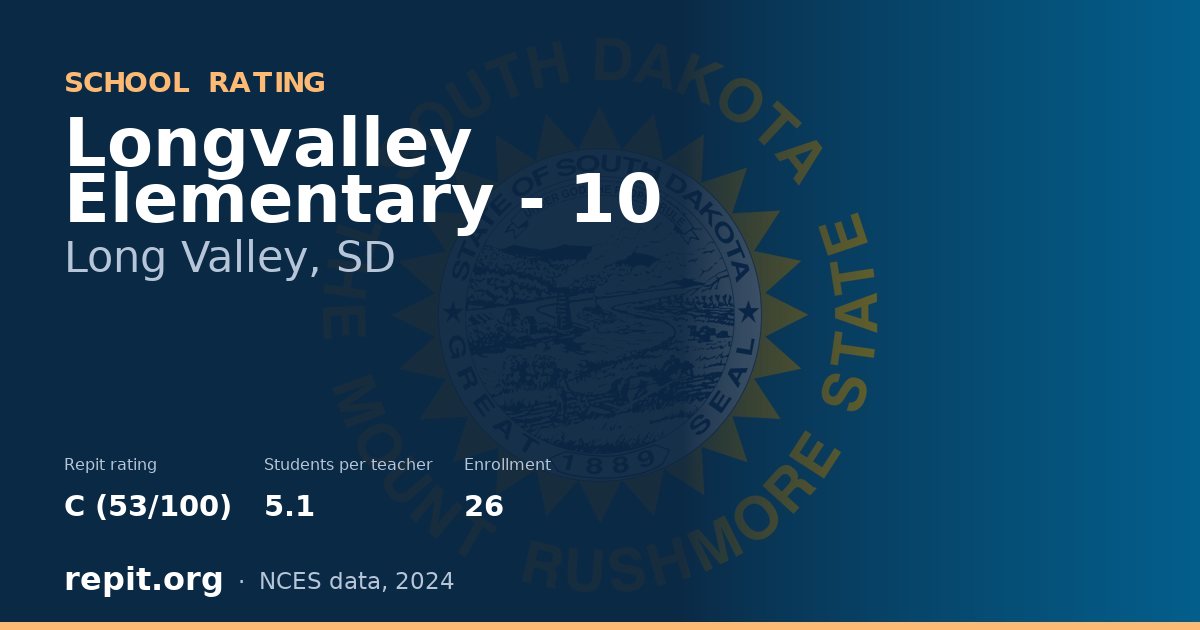 Longvalley Elementary - 10, Long Valley, SD — Repit school rating C (53/100)