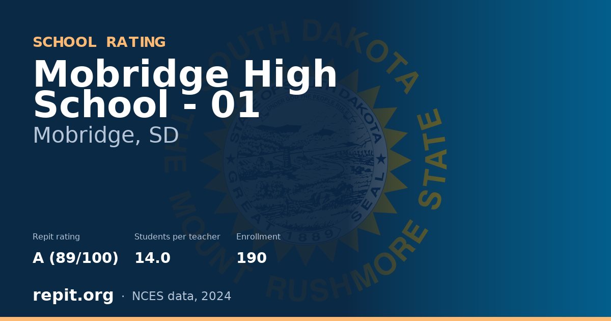 Mobridge High School - 01, Mobridge, SD — Repit school rating A (89/100)
