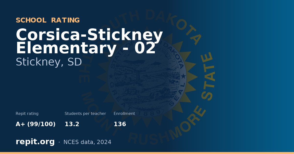 Corsica-Stickney Elementary - 02, Stickney, SD — Repit school rating A+ (99/100)