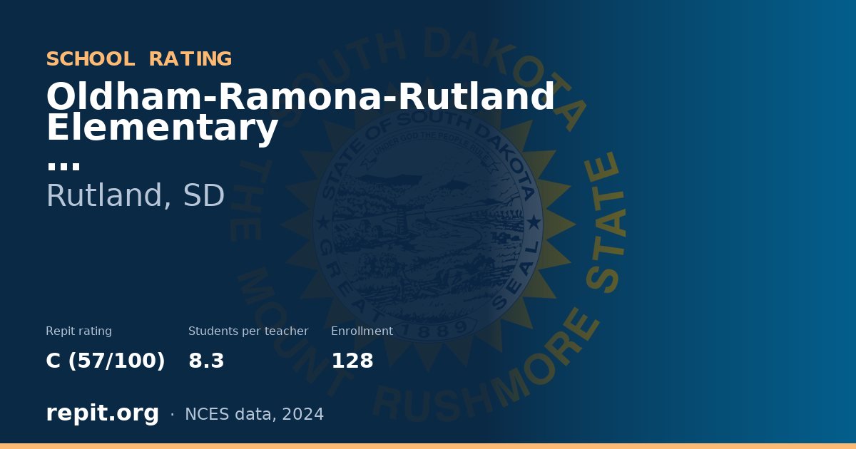 Oldham-Ramona-Rutland Elementary, Rutland, SD — Repit school rating C (57/100)