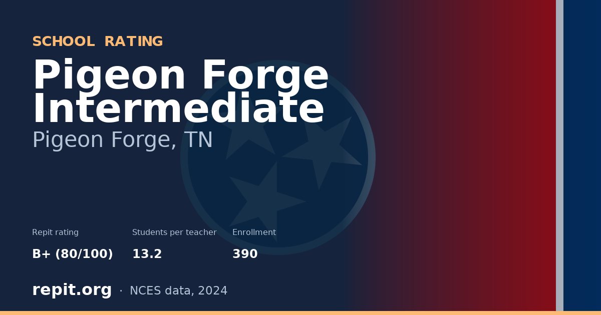 Pigeon Forge Intermediate, Pigeon Forge, TN — Repit school rating B+ (80/100)