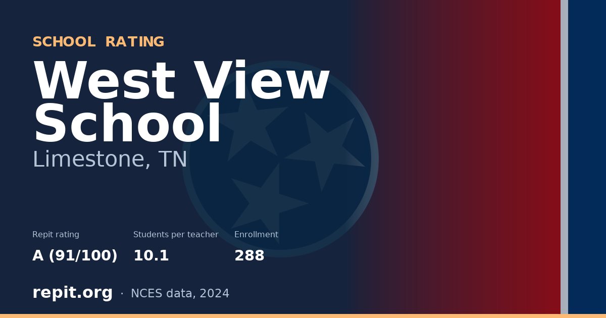West View School, Limestone, TN — Repit school rating A (91/100)
