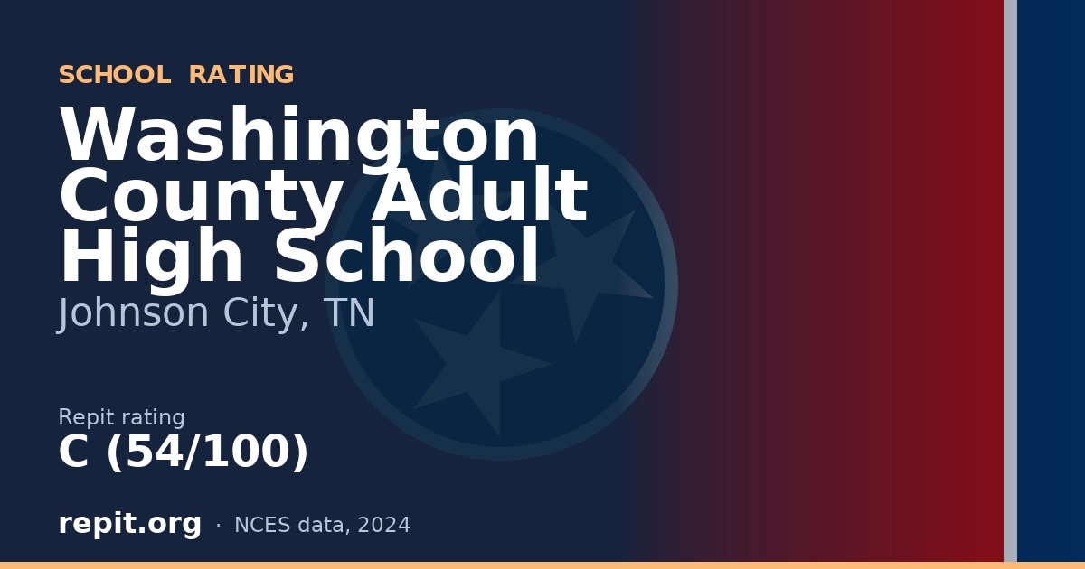 Washington County Adult High School, Johnson City, TN — Repit school rating C (54/100)