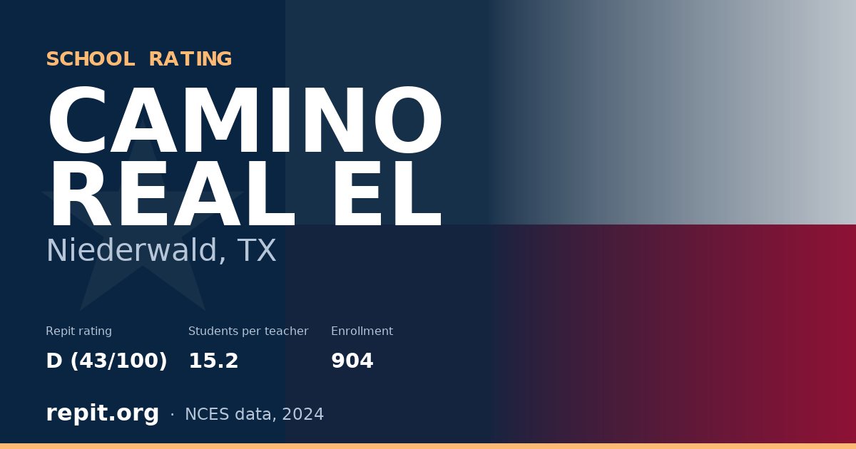 CAMINO REAL EL, Niederwald, TX — Repit school rating D (43/100)