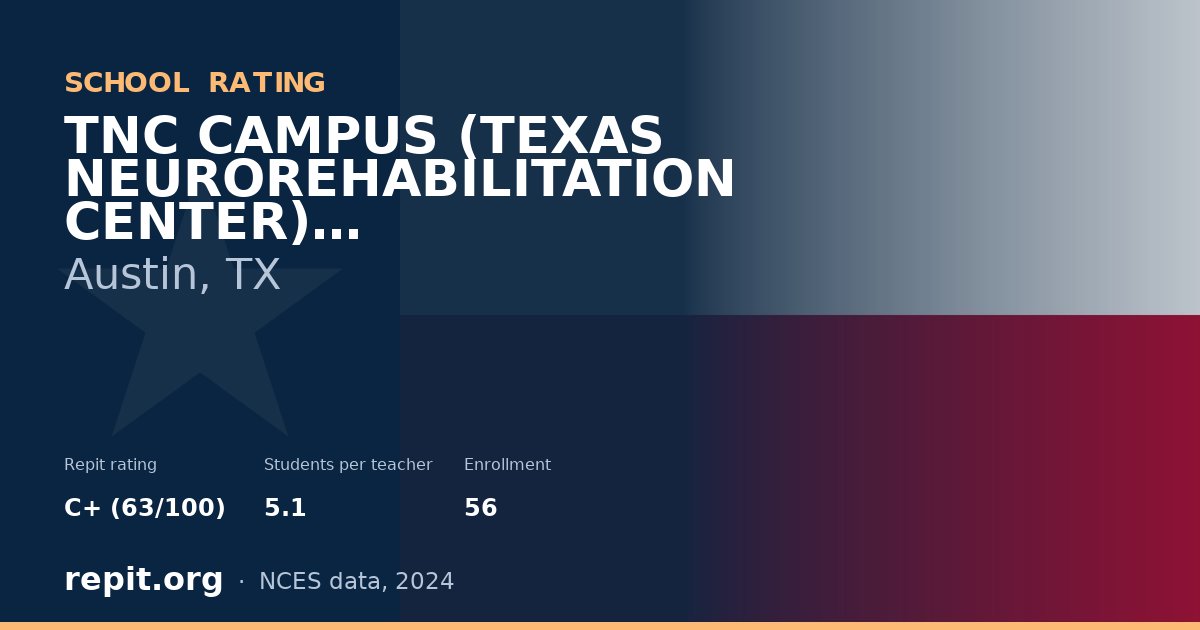 TNC CAMPUS (TEXAS NEUROREHABILITATION CENTER), Austin, TX — Repit school rating C+ (63/100)