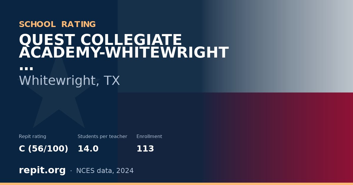 QUEST COLLEGIATE ACADEMY-WHITEWRIGHT, Whitewright, TX — Repit school rating C (56/100)