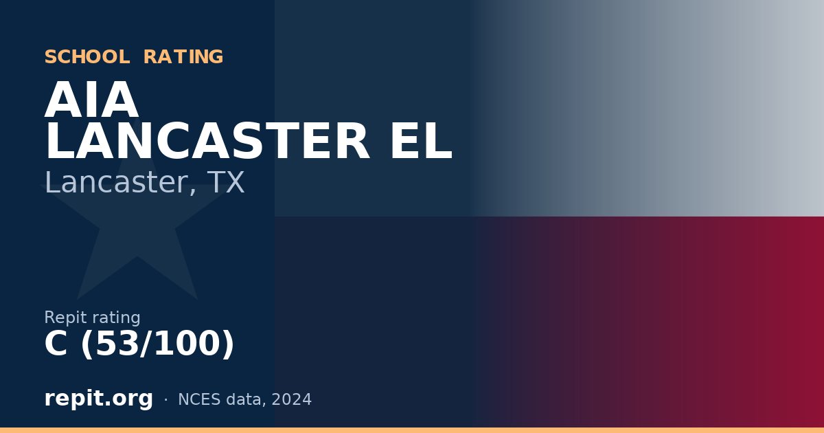 AIA LANCASTER EL, Lancaster, TX — Repit school rating C (53/100)