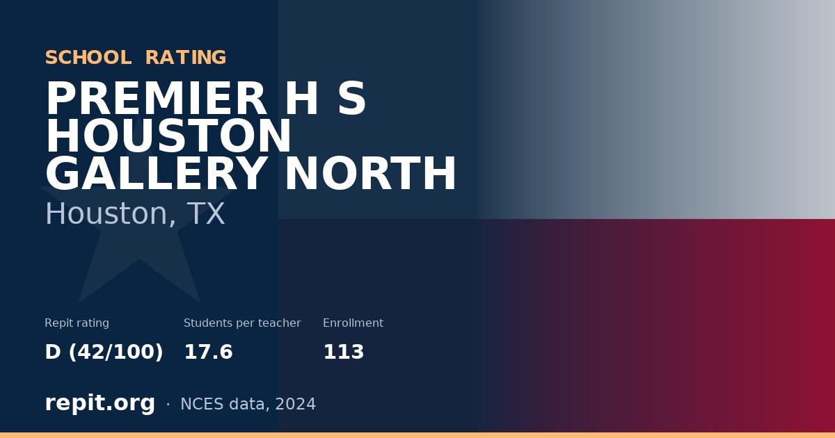 PREMIER H S HOUSTON GALLERY NORTH, Houston, TX — Repit school rating D (42/100)