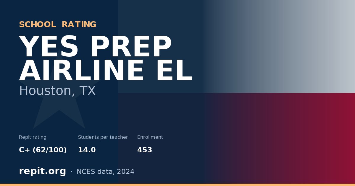 YES PREP AIRLINE EL, Houston, TX — Repit school rating C+ (62/100)