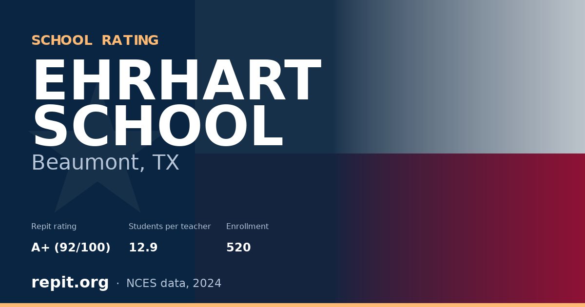 EHRHART SCHOOL, Beaumont, TX — Repit school rating A+ (92/100)