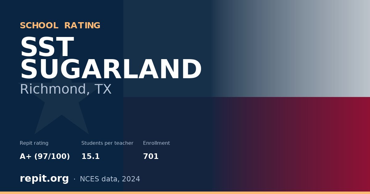 SST SUGARLAND, Richmond, TX — Repit school rating A+ (97/100)