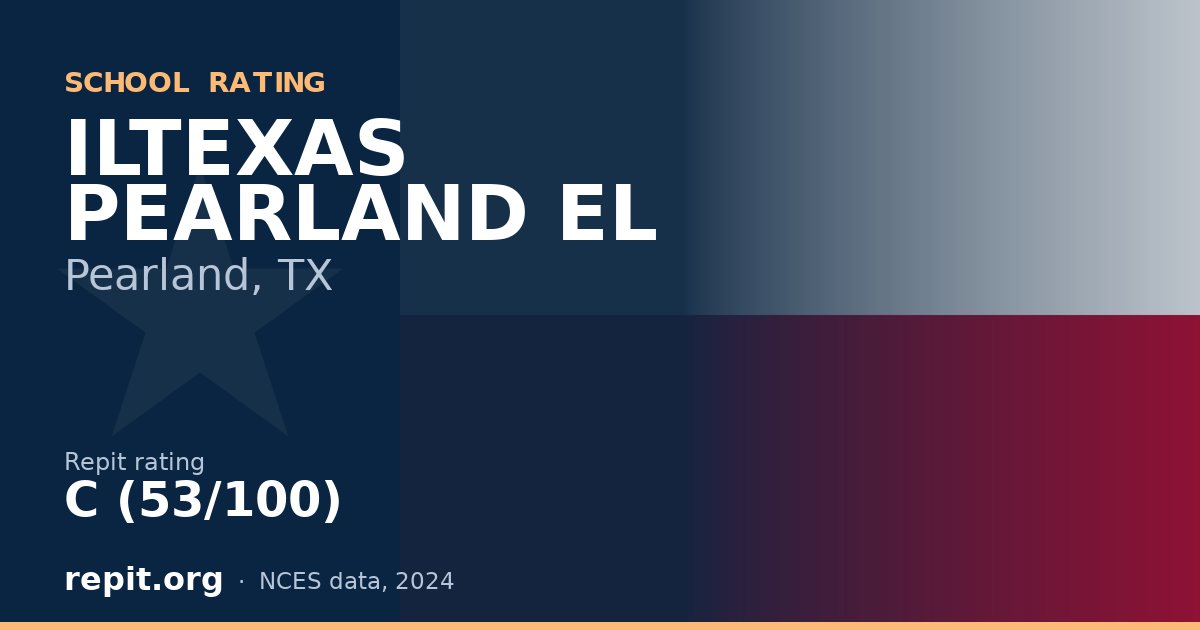 ILTEXAS PEARLAND EL, Pearland, TX — Repit school rating C (53/100)