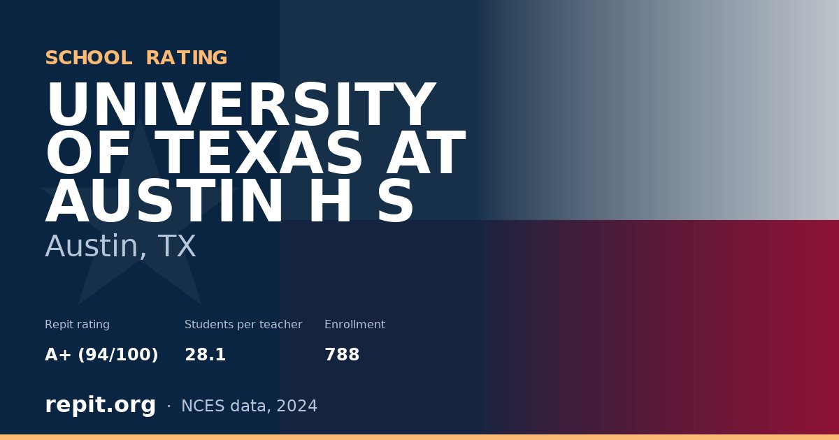 UNIVERSITY OF TEXAS AT AUSTIN H S, Austin, TX — Repit school rating A+ (94/100)
