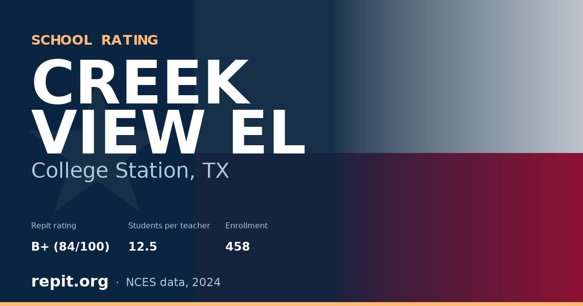 CREEK VIEW EL, College Station, TX — Repit school rating B+ (84/100)