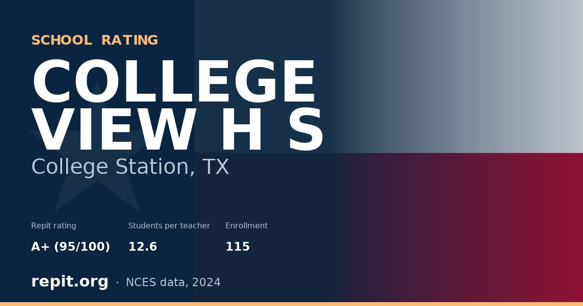 COLLEGE VIEW H S, College Station, TX — Repit school rating A+ (95/100)