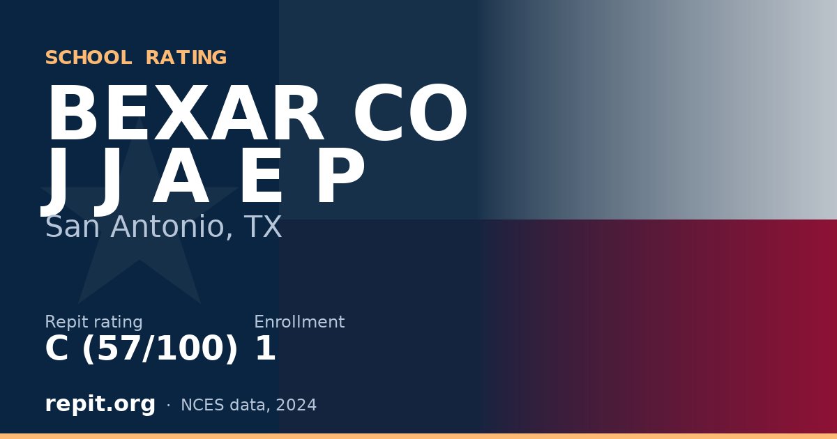 BEXAR CO J J A E P, San Antonio, TX — Repit school rating C (57/100)