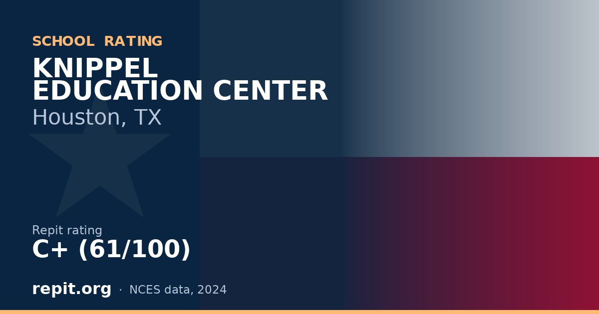 KNIPPEL EDUCATION CENTER, Houston, TX — Repit school rating C+ (61/100)