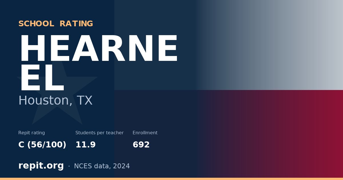 HEARNE EL, Houston, TX — Repit school rating C (56/100)
