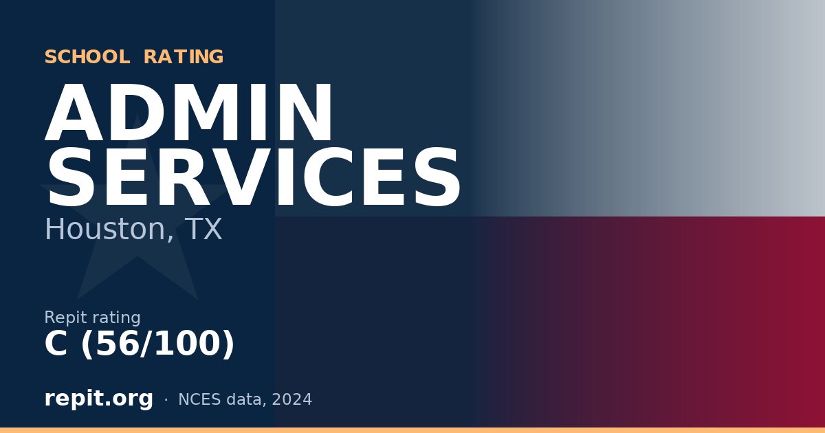 ADMIN SERVICES, Houston, TX — Repit school rating C (56/100)