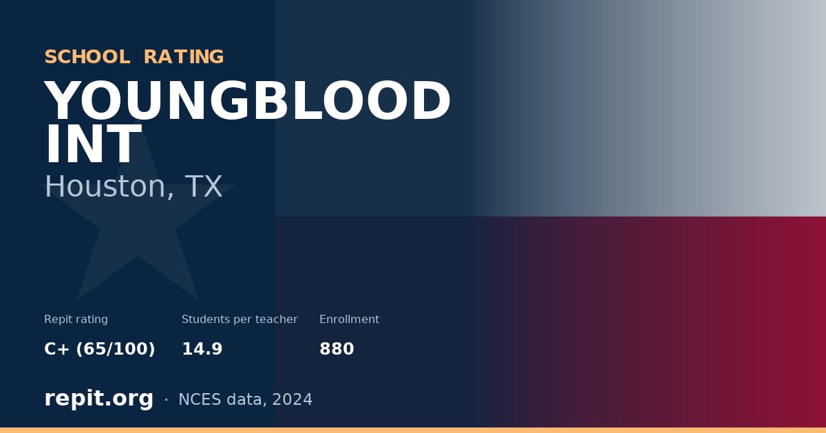 YOUNGBLOOD INT, Houston, TX — Repit school rating C+ (65/100)