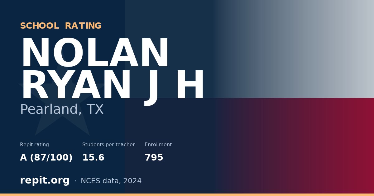 NOLAN RYAN J H, Pearland, TX — Repit school rating A (87/100)
