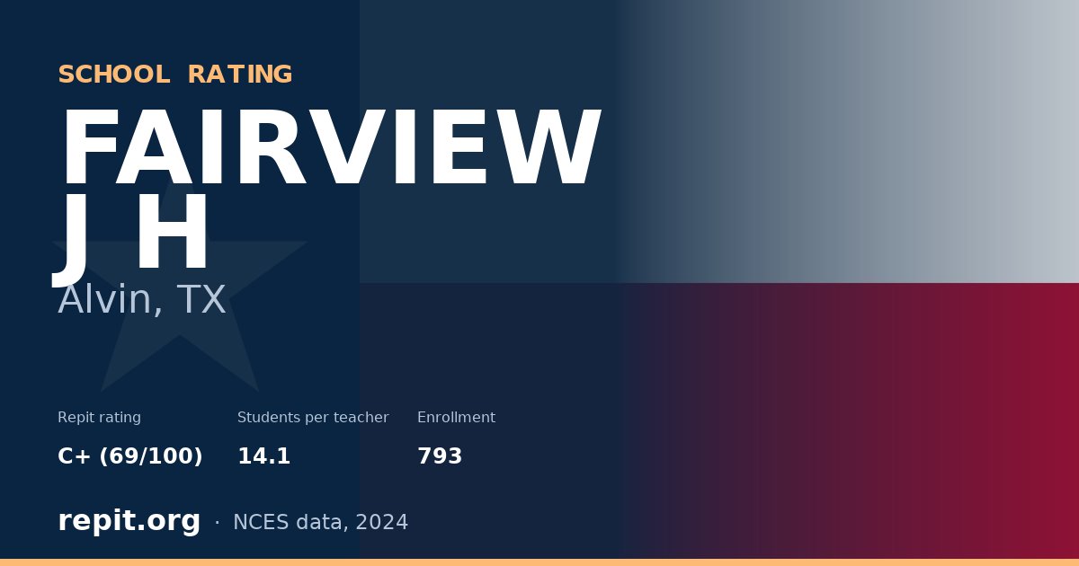 FAIRVIEW J H, Alvin, TX — Repit school rating C+ (69/100)