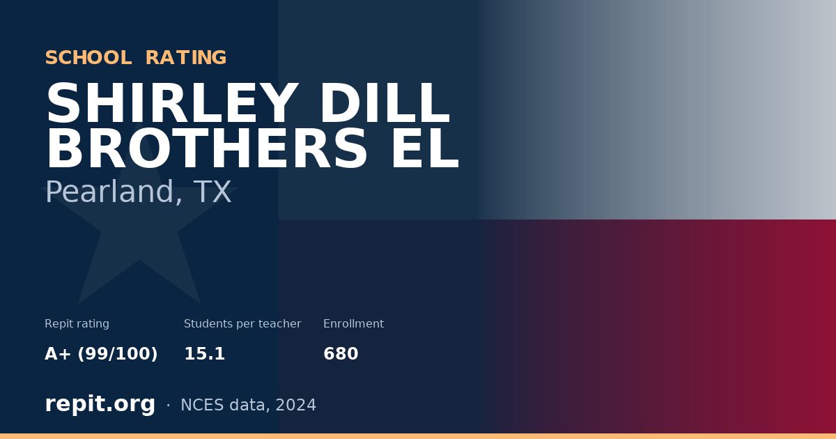 SHIRLEY DILL BROTHERS EL, Pearland, TX — Repit school rating A+ (99/100)