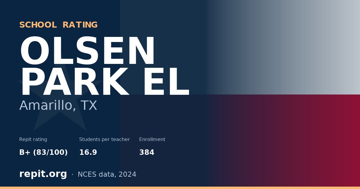 OLSEN PARK EL, Amarillo, TX — Repit school rating B+ (83/100)
