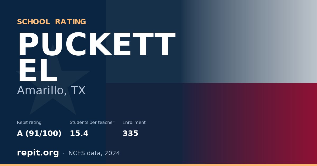 PUCKETT EL, Amarillo, TX — Repit school rating A (91/100)