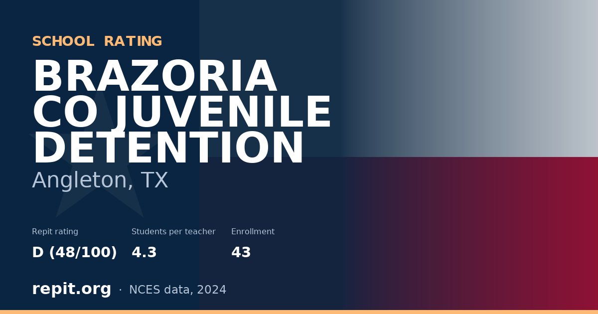 BRAZORIA CO JUVENILE DETENTION, Angleton, TX — Repit school rating D (48/100)