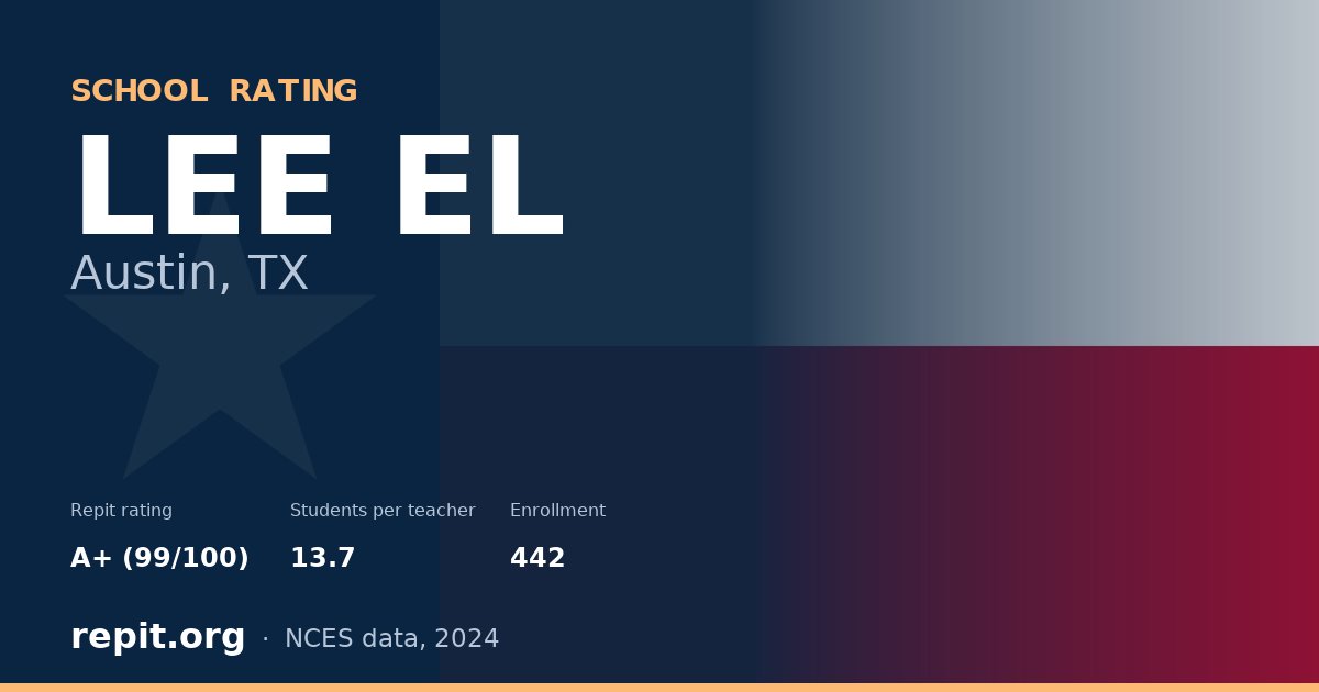 LEE EL, Austin, TX — Repit school rating A+ (99/100)