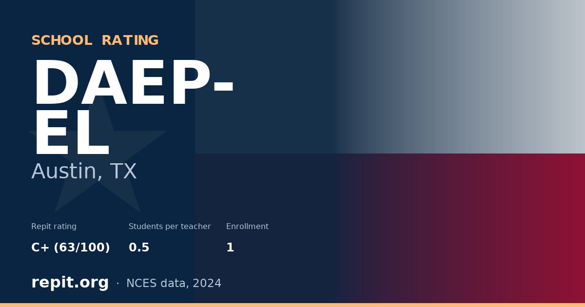 DAEP- EL, Austin, TX — Repit school rating C+ (63/100)
