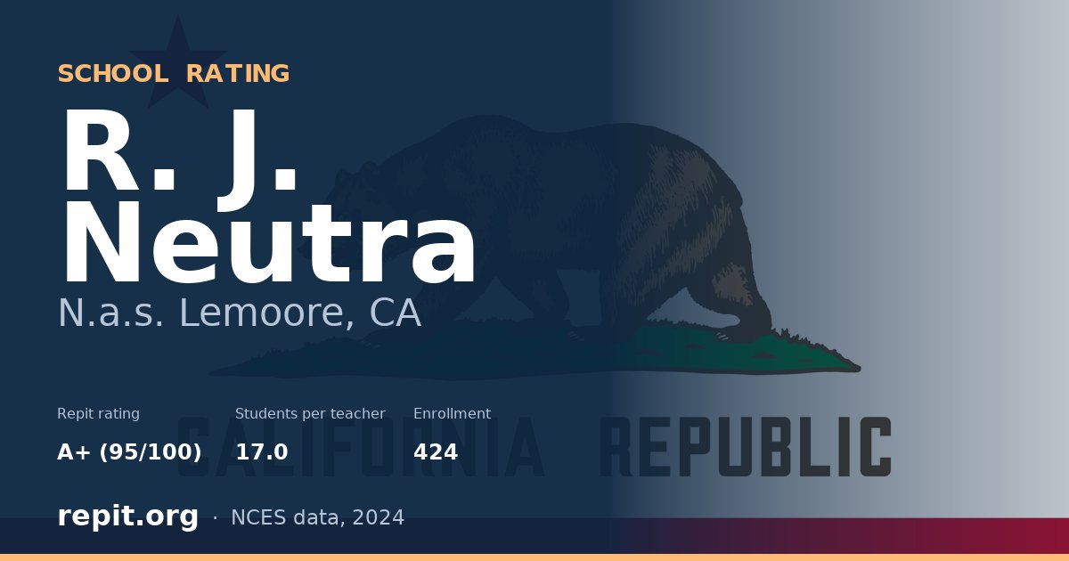 R. J. Neutra, N.a.s. Lemoore, CA — Repit school rating A+ (95/100)