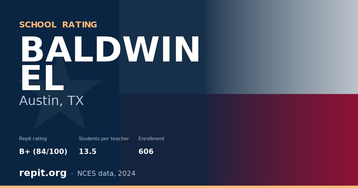 BALDWIN EL, Austin, TX — Repit school rating B+ (84/100)