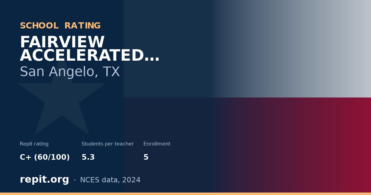 FAIRVIEW ACCELERATED (DAEP), San Angelo, TX — Repit school rating C+ (60/100)