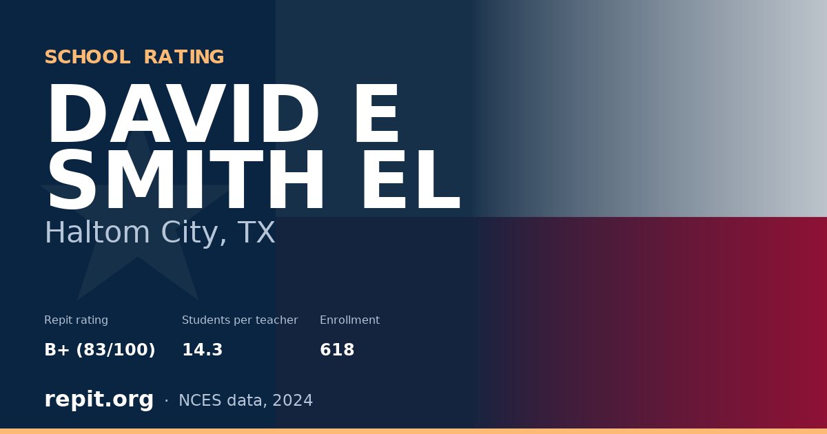 DAVID E SMITH EL, Haltom City, TX — Repit school rating B+ (83/100)
