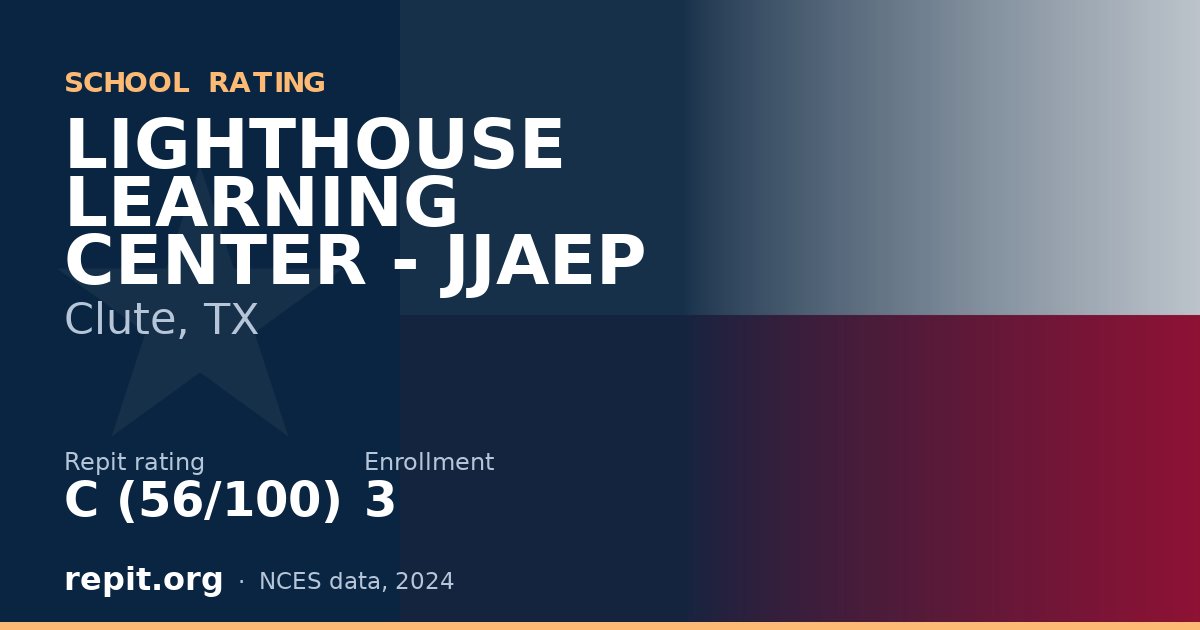 LIGHTHOUSE LEARNING CENTER - JJAEP, Clute, TX — Repit school rating C (56/100)