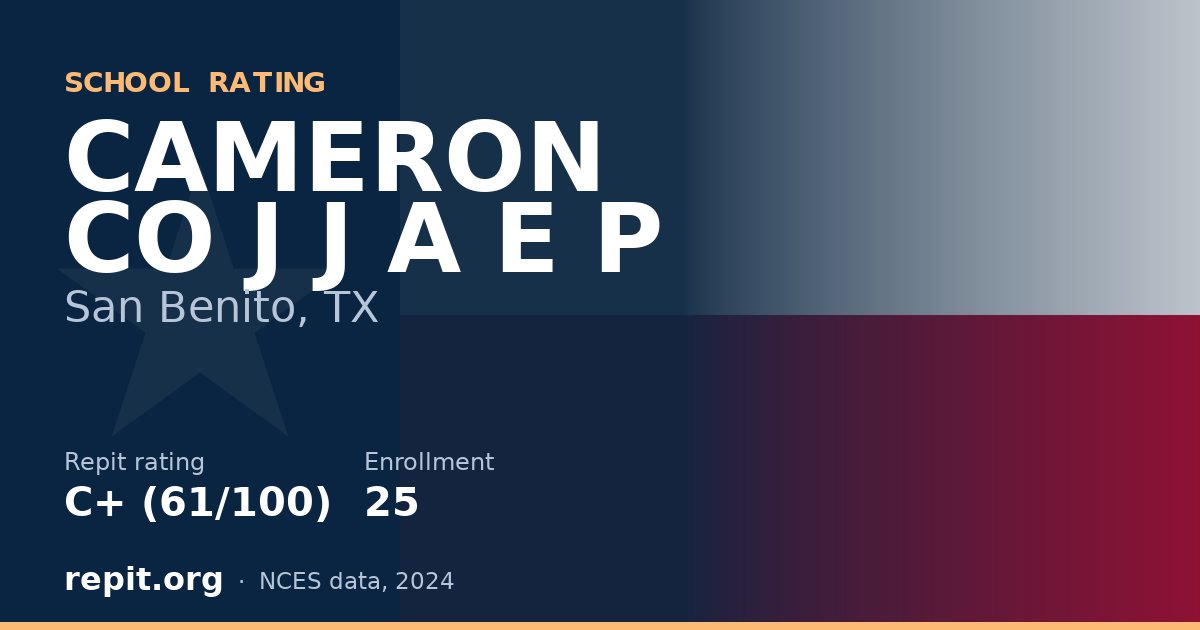 CAMERON CO J J A E P, San Benito, TX — Repit school rating C+ (61/100)
