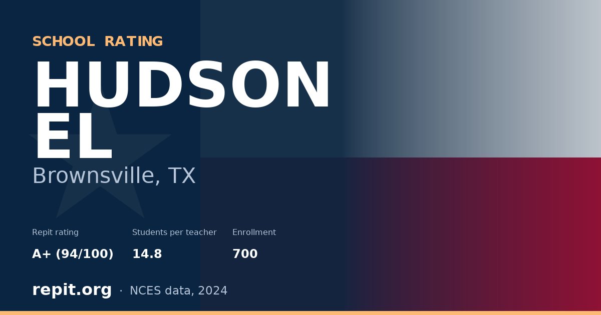HUDSON EL, Brownsville, TX — Repit school rating A+ (94/100)
