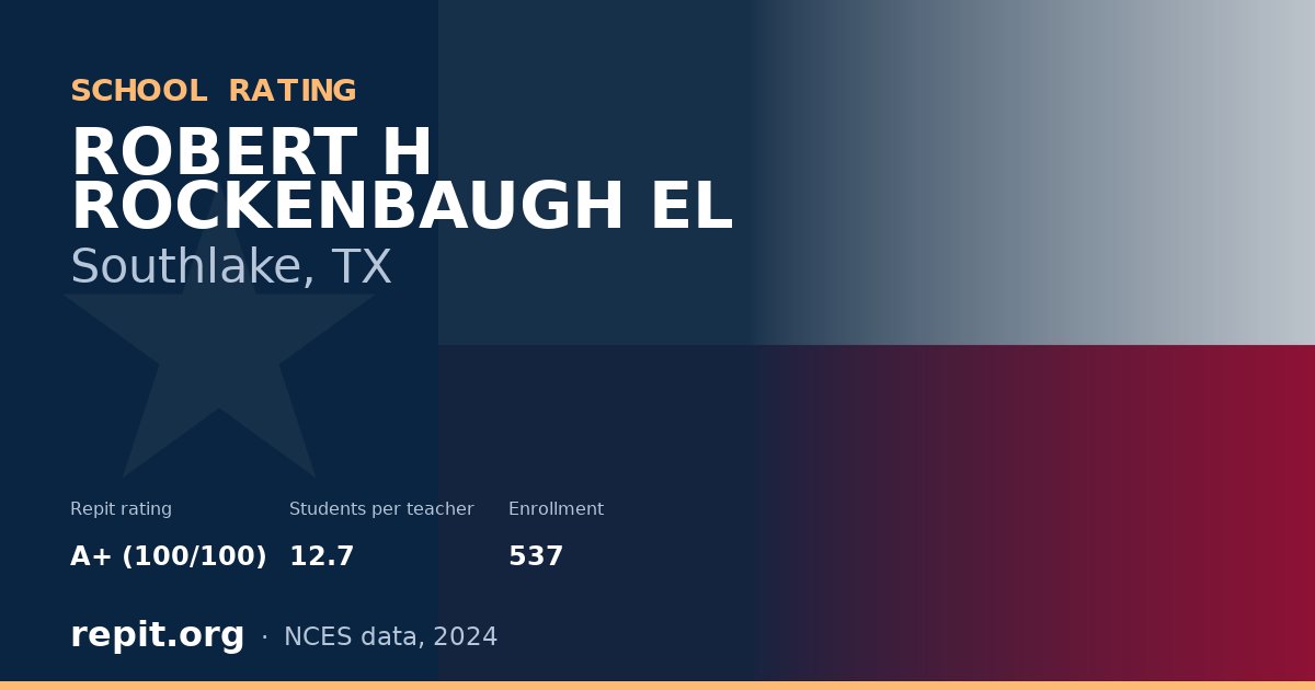ROBERT H ROCKENBAUGH EL, Southlake, TX — Repit school rating A+ (100/100)