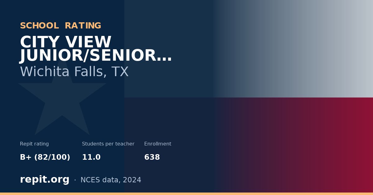 CITY VIEW JUNIOR/SENIOR HIGH, Wichita Falls, TX — Repit school rating B+ (82/100)